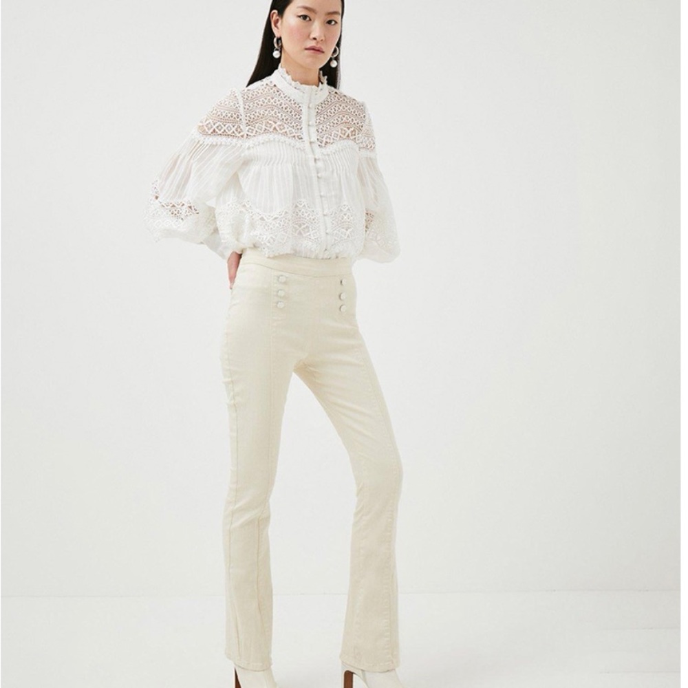 Karen Millen Cream Flare Women's Pants